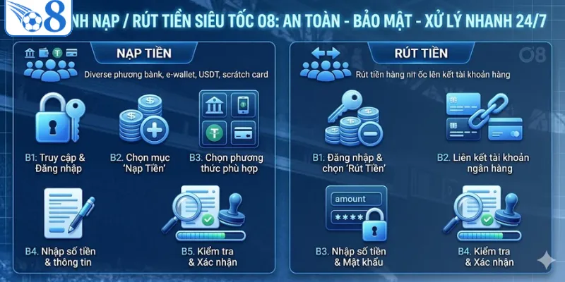 Quy trình nạp rút tiền siêu tốc độ 24/7