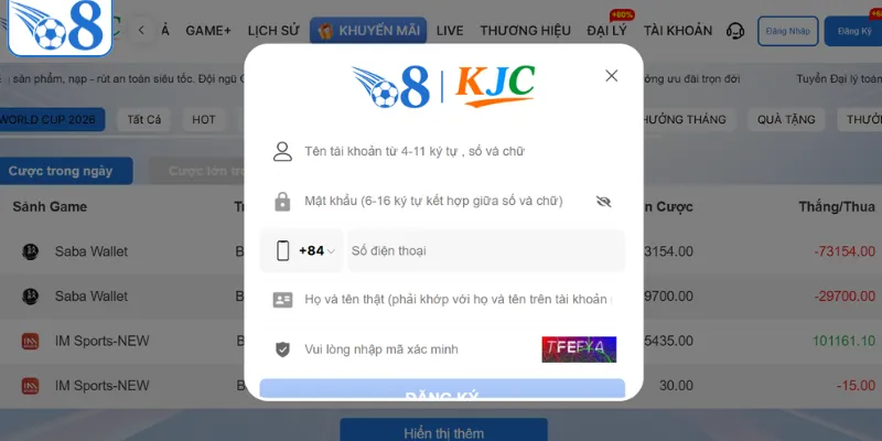 Tạo ngay tài khoản O8 chỉ với 3 bước