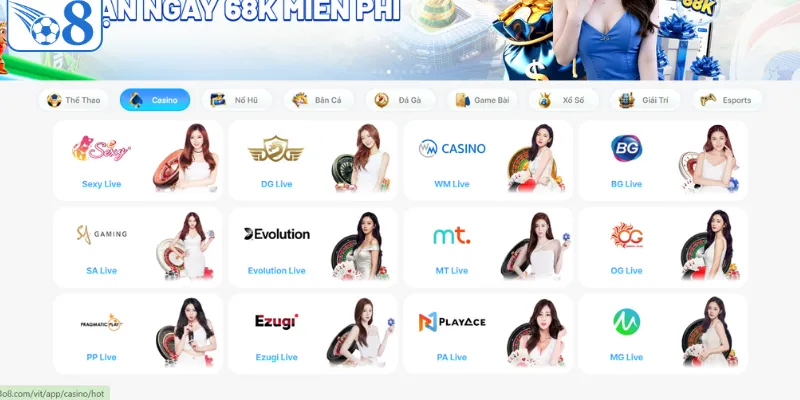 Thông tin chi tiết về sảnh casino O8
